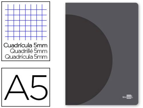 Caderno agrafado liderpapel 360 capa de plastico din a5 48 f 90 gr 5mm com dupla margem capa preta , Liderpapel , 64816 , 8423473648166